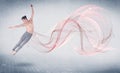 Dancing ballet performance artist with abstract swirl Royalty Free Stock Photo