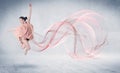 Dancing ballet performance artist with abstract swirl Royalty Free Stock Photo