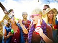 Dancing Beach Summer Happiness Joyful Concept Royalty Free Stock Photo