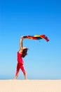 Dancing beach woman Royalty Free Stock Photo