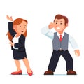 Dancing business people man and woman flirting Royalty Free Stock Photo