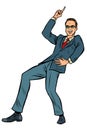 Dancing businessman. Disco dance club music