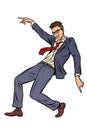 Dancing businessman. Disco dance club music