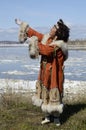 Dancing chukchi woman Royalty Free Stock Photo