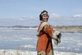 Dancing chukchi woman Royalty Free Stock Photo