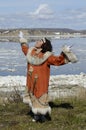 Dancing chukchi woman Royalty Free Stock Photo