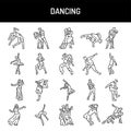 Dancing color line icons set. Pictograms for web page Royalty Free Stock Photo
