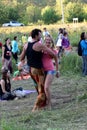 Dancing couple on festival in Russia