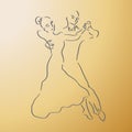 Dancing couple on a gold background