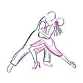 Dancing couple illustration. Royalty Free Stock Photo