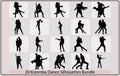 Set of silhouettes of dancing couples,Social dancing. Silhouette. Dancing couple,kizomba dance silhouette