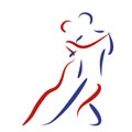 Dancing couple logo. Royalty Free Stock Photo