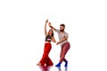 Dancing couple over the bright background Royalty Free Stock Photo