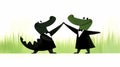 A Dancing Crocodiles in Tuxedos Royalty Free Stock Photo
