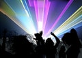 Dancing Crowd and Disco Light Show Royalty Free Stock Photo