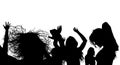 Dancing Crowd Silhouette Royalty Free Stock Photo