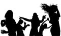 Dancing Crowd Silhouette Royalty Free Stock Photo