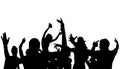 Dancing Crowd Silhouette Royalty Free Stock Photo