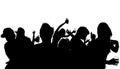 Dancing Crowd Silhouette Royalty Free Stock Photo