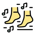 Dancing feet icon vector flat Royalty Free Stock Photo