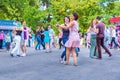 Dancing at the festival `Dance Fair` in Gagarin Park