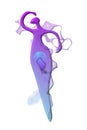 Dancing figure in stylized graphics and bright colors