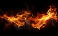 Dancing Firelight Flames Illuminate the Darkness. Generative AI Royalty Free Stock Photo