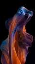 Dancing Flames: Abstract Image of Blue and Orange Fire (AI Generated) Royalty Free Stock Photo