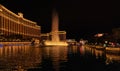 Dancing fountain in Las Vegas, incredibly beautiful water show, night city, the most colorful city in the USA