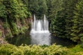 Dancing fountain in the Butchard Gardens. Victoria, British Columbia, Canada. Royalty Free Stock Photo