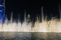 Dancing fountain show. Magical view night. Tourist attraction. Luxury travel inspiration.