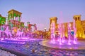The dancing fountains show on Culture Square of Global Village Dubai, on March 6 in Dubai, UAE