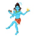 Dancing four-armed Shiva Isolated on a white background. Vector graphics Royalty Free Stock Photo