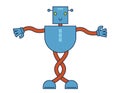 Dancing funny robot. Royalty Free Stock Photo