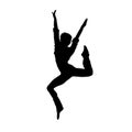 Dancing girl black silhouette