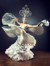 Dancing girl in the carnival costume. Royalty Free Stock Photo