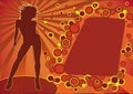 Dancing Girl Disco Music Party Flyer Royalty Free Stock Photo