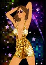 Dancing girl on disco night party Royalty Free Stock Photo