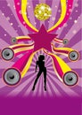 Dancing Girl Disco Party Flyer Royalty Free Stock Photo