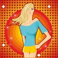 Dancing girl on disco party Royalty Free Stock Photo