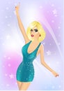 Dancing girl on disco party Royalty Free Stock Photo