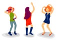 Dancing girl figure in flat style. People dance illustration on white background. Party dancer isolated Royalty Free Stock Photo