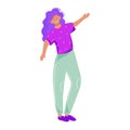 Dancing girl flat vector illustration