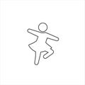 Dancing girl line icon. Flat style vector