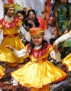 Dancing girl in national uzbek suit