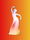 A Dancing Girl Silhouette, On The Stage