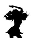 Dancing Girl Silhouette Vector Illustration