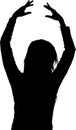 Dancing girl silhouettes shadow model figure