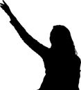 Dancing girl silhouettes shadow model figure