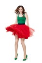 Dancing girl wearing retro skirt Royalty Free Stock Photo